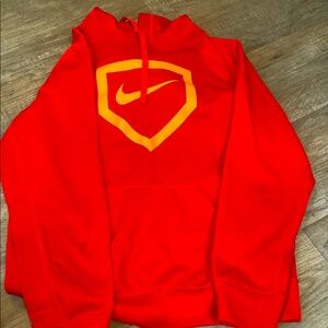 Nike Red Sweatshirt with Yellow Emblem Baseball
